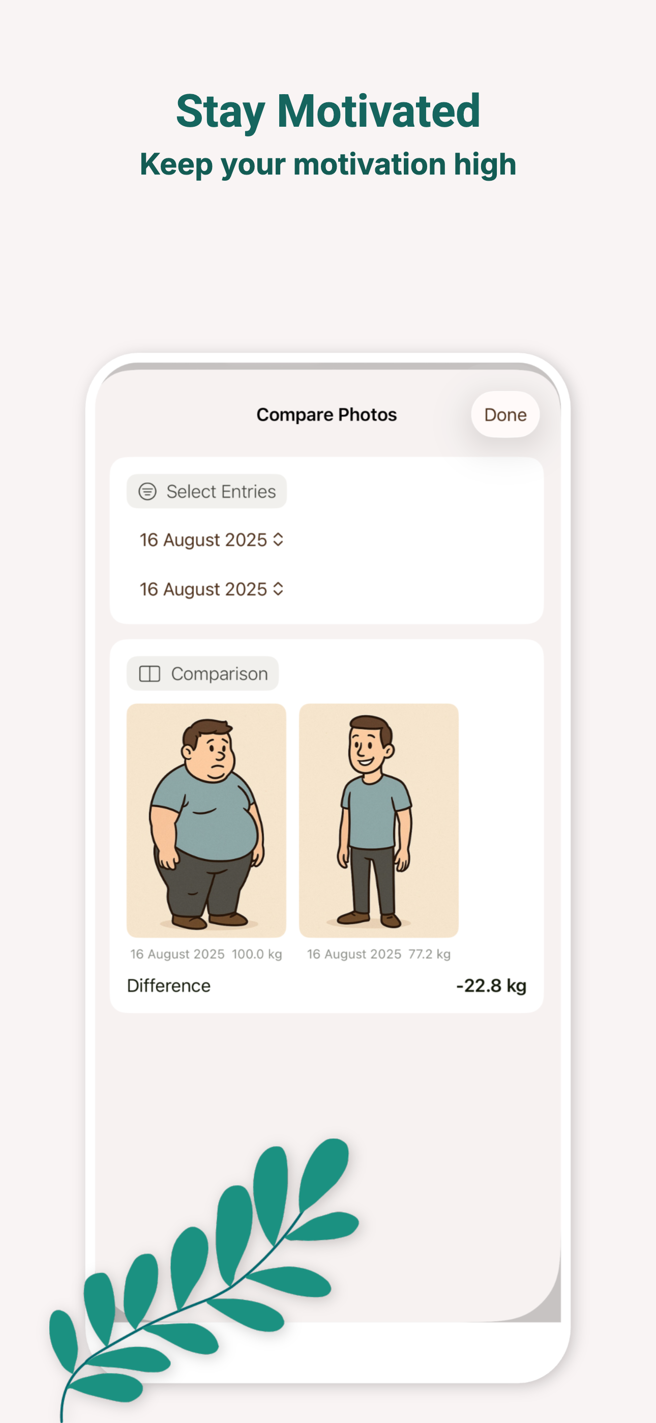 Side-by-side progress photo comparison